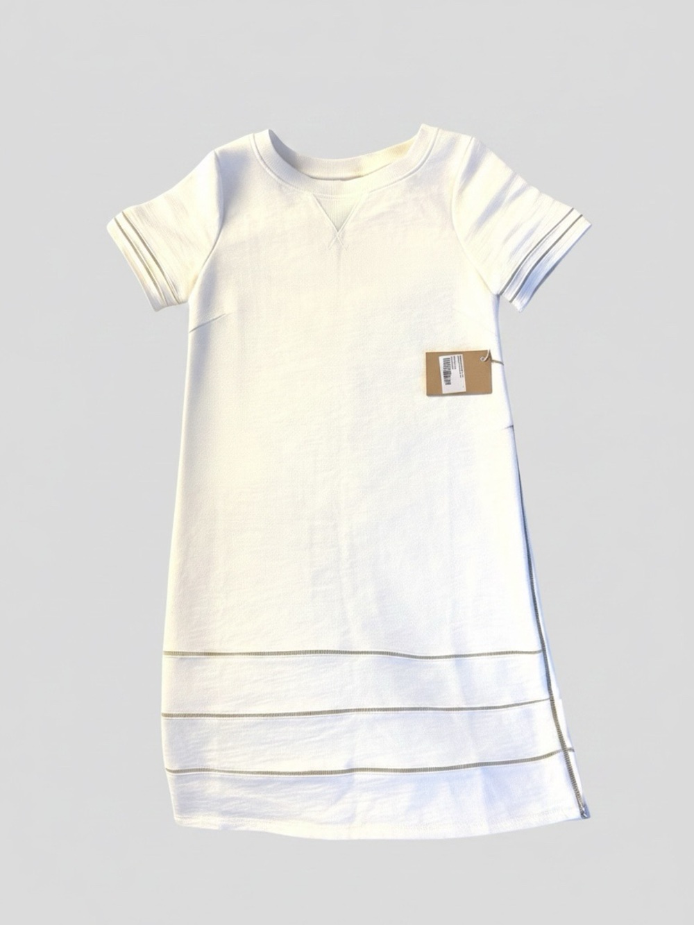 Band Of Outsiders White Short Sleeve Knit Shift Dress NWT